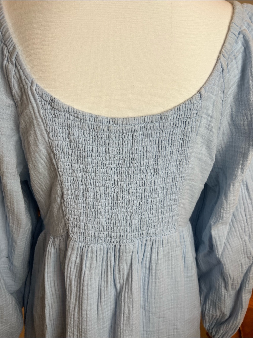 Universal Thread Light Blue Cotton Gauze Maxi Dress size large. - Picture 7 of 10